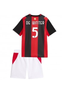 AC Milan Koni De Winter #5 Babyklær Hjemme Fotballdrakt til barn 2026-27 Korte ermer (+ Korte bukser)